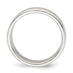 Sterling Silver 5mm Flat with Rope Edge Size 10 Band