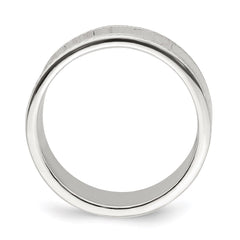 Sterling Silver 7mm Flat with Rope Edge Size 11 Band