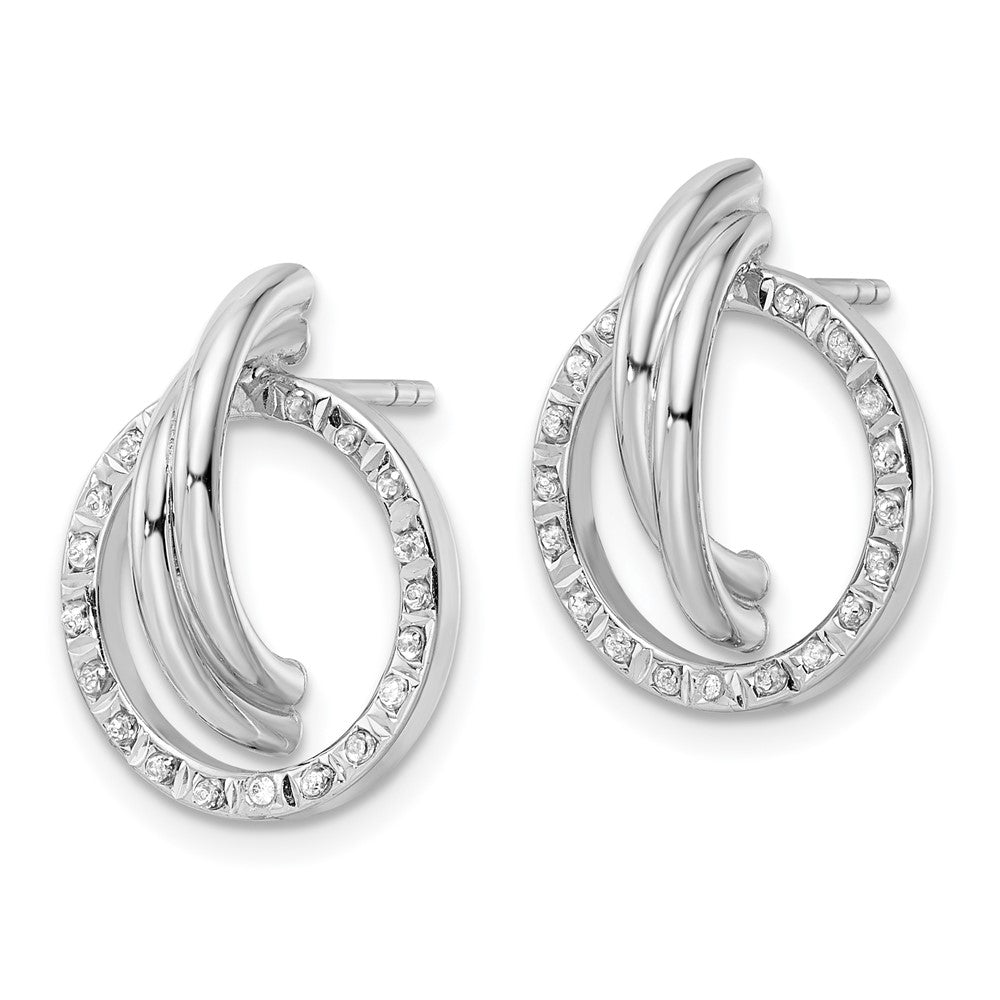 QDF187 Diamond Fascination Diamond Mystique Sterling Silver Platinum-plated Diamond Post Earrings