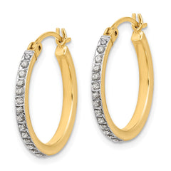 QDF207 Sterling Silver 18K Gold-plated Diamond Mystique Hoop Earrings