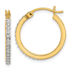 QDF207 Sterling Silver 18K Gold-plated Diamond Mystique Hoop Earrings