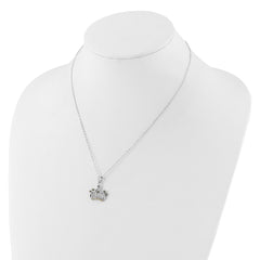 Sterling Silver Platinum-plated Diamond Mystique Crown Necklace QDF210