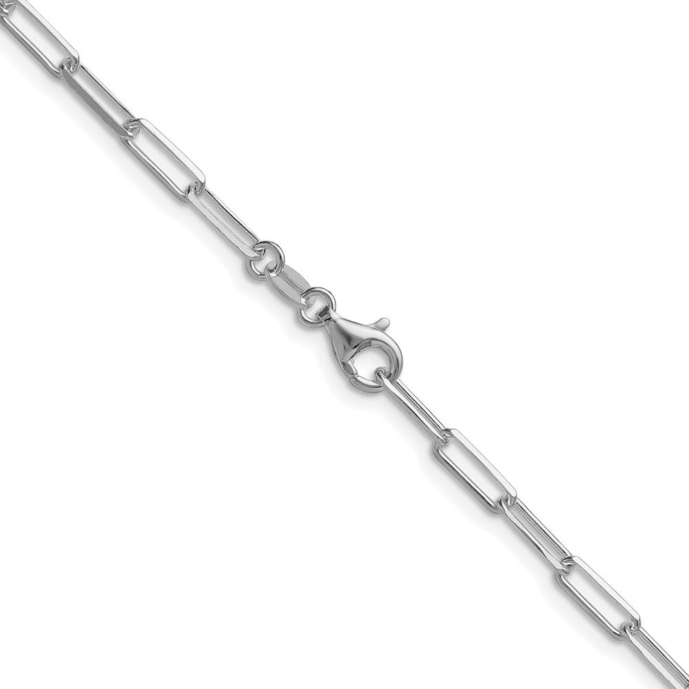 Sterling Silver Rhodium-plated 3.1mm D/C Paperclip ChainQDPC080R