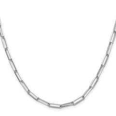 Sterling Silver Rhodium-plated 3.5mm D/C Paperclip ChainQDPC100R