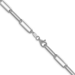 Sterling Silver Rhodium-plated 5.5mm D/C Paperclip ChainQDPC150R