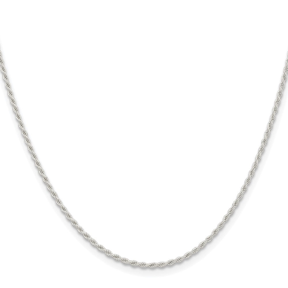 Sterling Silver Rhodium-plated 1.5mm Solid Rope ChainQDR030R
