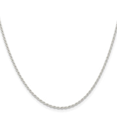 Sterling Silver Rhodium-plated 1.5mm Solid Rope ChainQDR030R