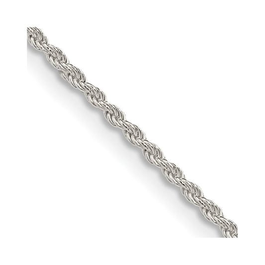 Sterling Silver 1.5mm Solid Rope ChainQDR030