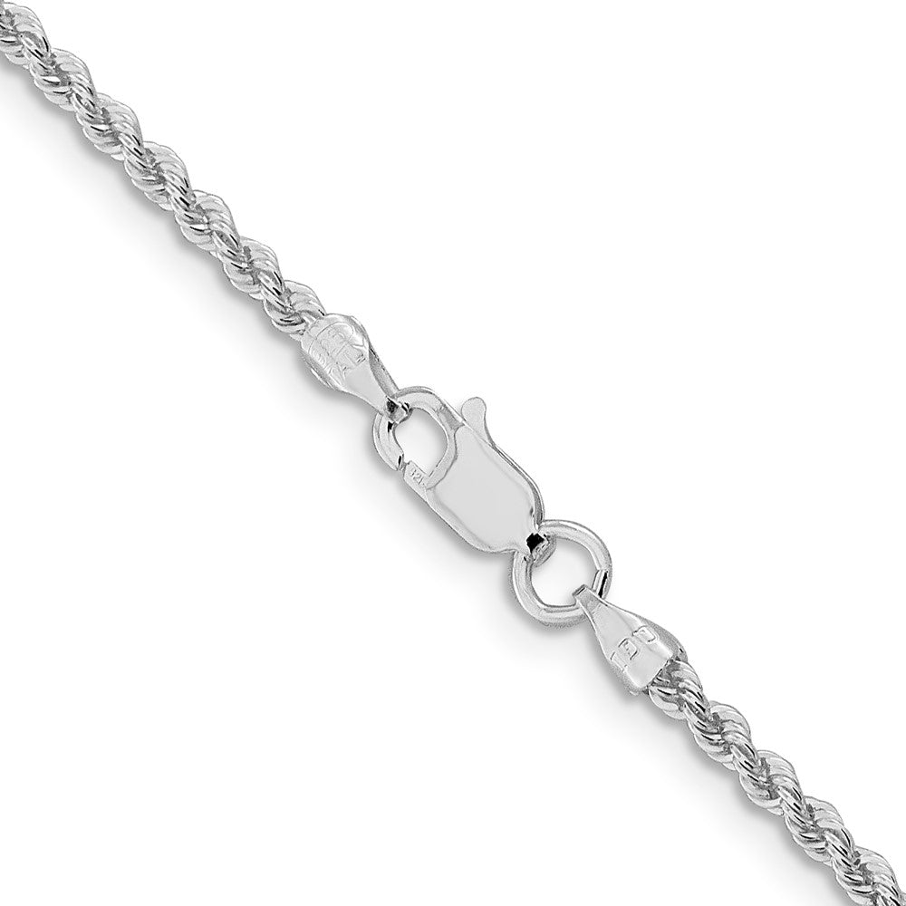 Sterling Silver Rhodium-plated 2.3mm Solid Rope ChainQDR040R