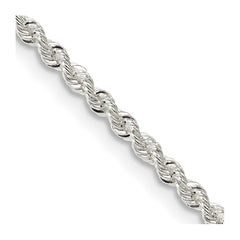 Sterling Silver 2.3mm Solid Rope ChainQDR040