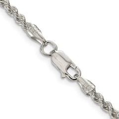Sterling Silver 2.5mm Solid Rope ChainQDR050
