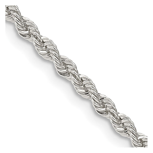 Sterling Silver 2.5mm Solid Rope ChainQDR050