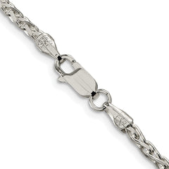 Sterling Silver Rhodium-plated 2.75mm Diamond-cut Spiga ChainQDS080R