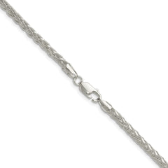Sterling Silver 3.5mm Diamond-cut Square Spiga ChainQDSS080