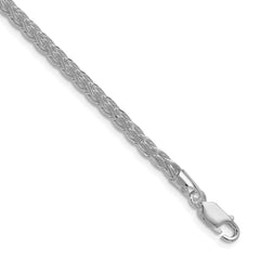 Sterling Silver Rhodium-plated 3.5mm Diamond-cut Square Spiga ChainQDSS080R