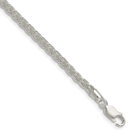 Sterling Silver 3.5mm Diamond-cut Square Spiga ChainQDSS080