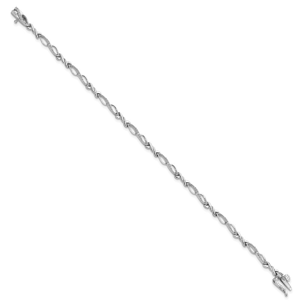 Sterling Silver Rhodium-plated Diam. Bracelet QDX102