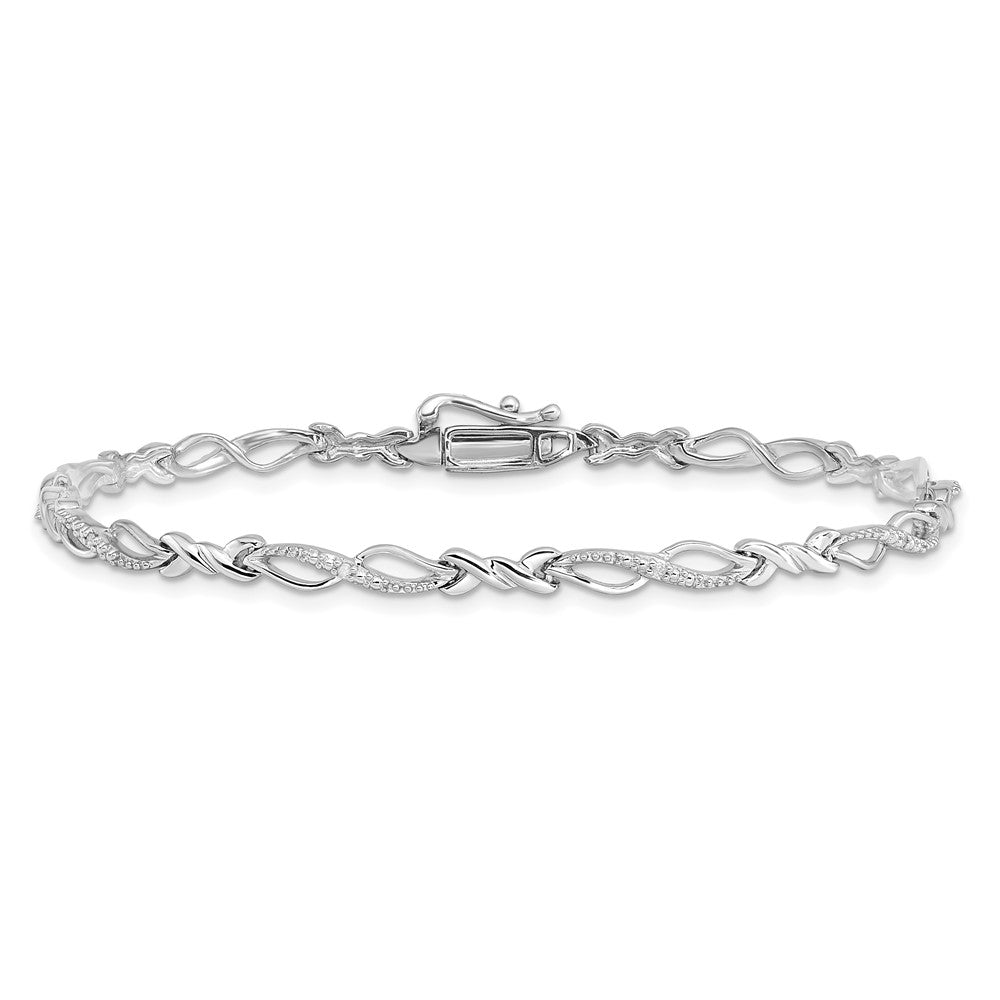 Sterling Silver Rhodium-plated Diam. Bracelet QDX102
