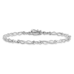 Sterling Silver Rhodium-plated Diam. Bracelet QDX102