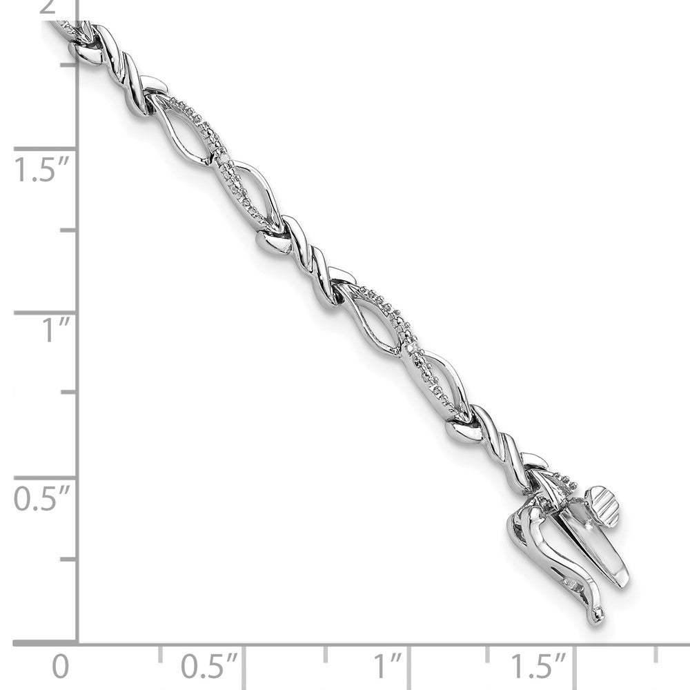 Sterling Silver Rhodium-plated Diam. Bracelet QDX102
