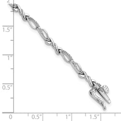 Sterling Silver Rhodium-plated Diam. Bracelet QDX102