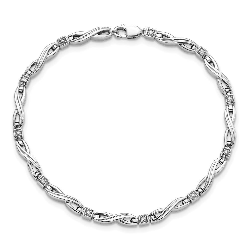 Sterling Silver Rhodium-plated Diam. Bracelet QDX1033
