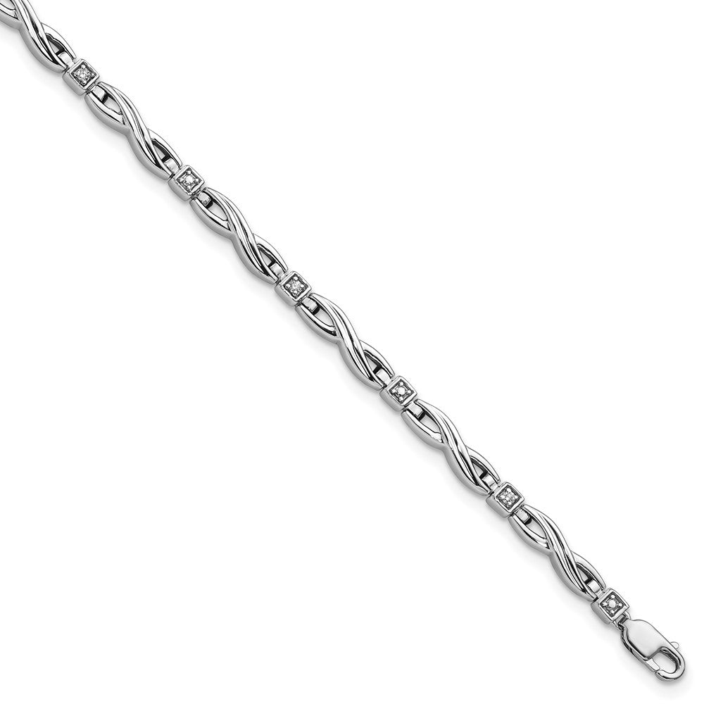 Sterling Silver Rhodium-plated Diam. Bracelet QDX1033