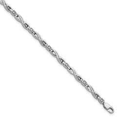 Sterling Silver Rhodium-plated Diam. Bracelet QDX1033