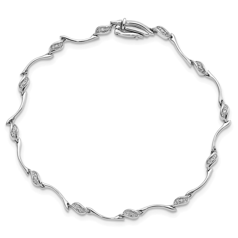 Sterling Silver Rhodium-plated Diam. Bracelet QDX104