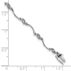 Sterling Silver Rhodium-plated Diam. Bracelet QDX104