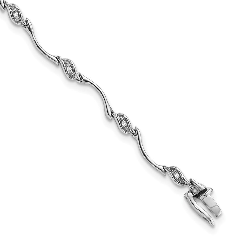 Sterling Silver Rhodium-plated Diam. Bracelet QDX104