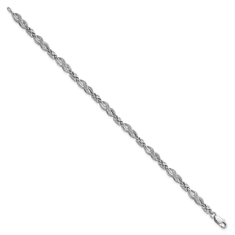 Sterling Silver Rhodium-plated Diam. Bracelet QDX1051
