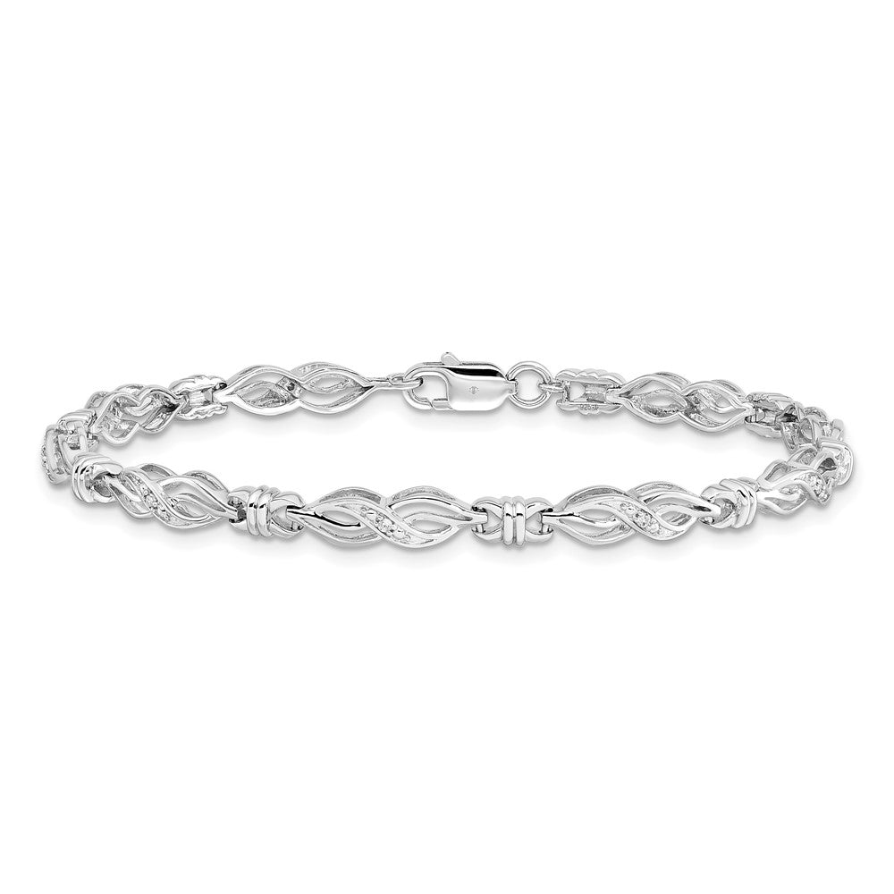 Sterling Silver Rhodium-plated Diam. Bracelet QDX1051