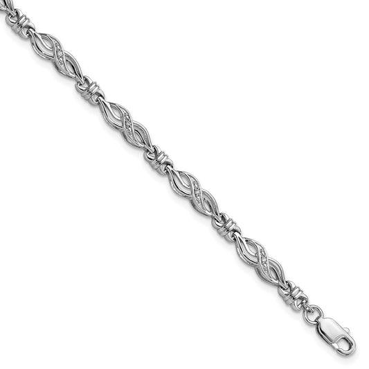 Sterling Silver Rhodium-plated Diam. Bracelet QDX1051