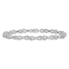 Sterling Silver Rhodium-plated Diam. Infinity Symbol Bracelet QDX1053
