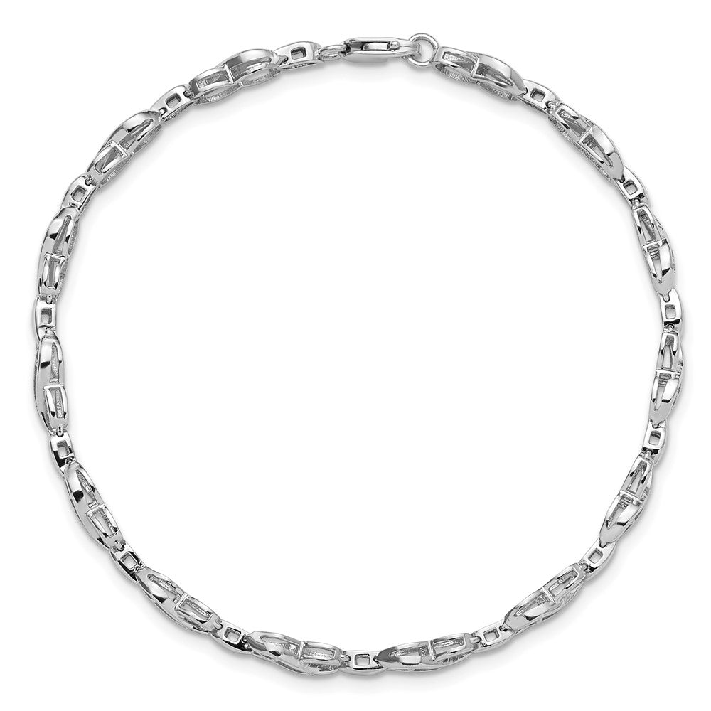 Sterling Silver Rhodium-plated Diam. Infinity Symbol Bracelet QDX1053