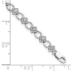 Sterling Silver Rhodium-plated Diam. Bracelet QDX1078