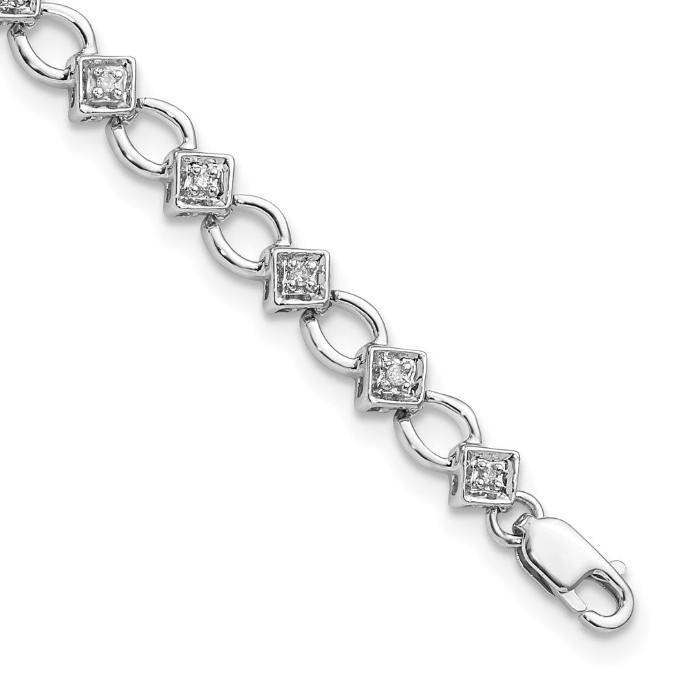 Sterling Silver Rhodium-plated Diam. Bracelet QDX1078