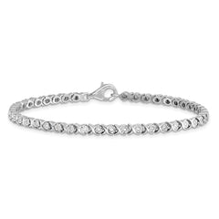 Sterling Silver Rhodium-plated Diam. Tennis Bracelet QDX108