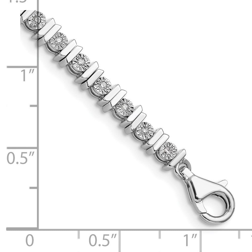 Sterling Silver Rhodium-plated Diam. Tennis Bracelet QDX109