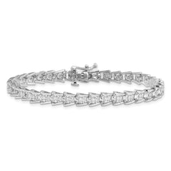 Sterling Silver Rhodium-plated Diam. Bracelet QDX1091