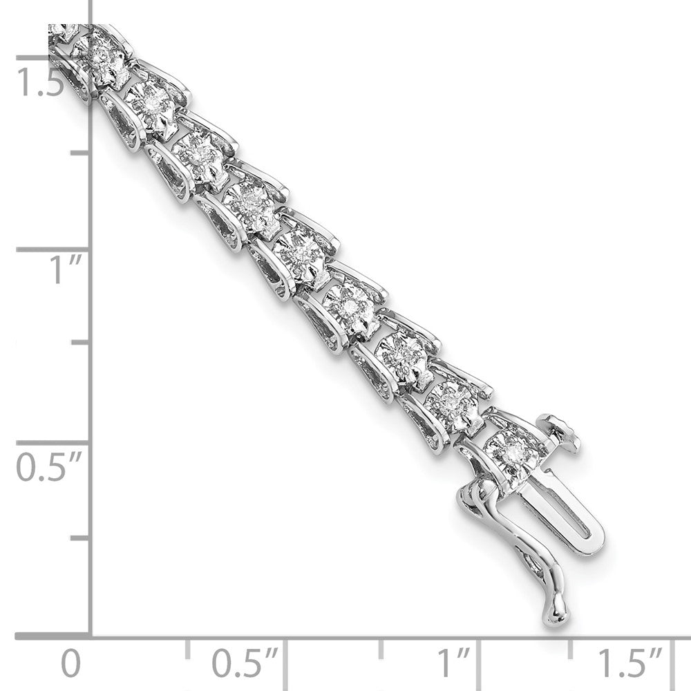 Sterling Silver Rhodium-plated Diam. Bracelet QDX1091