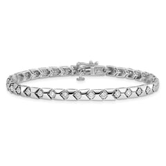 Sterling Silver Rhodium Plated Diamond Bracelet QDX1094
