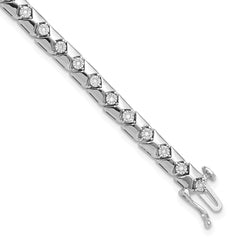 Sterling Silver Rhodium Plated Diamond Bracelet QDX1094