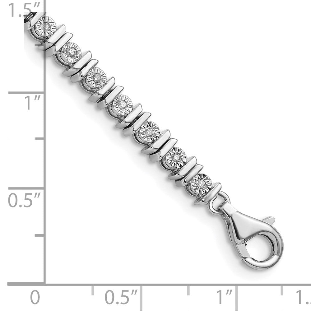 Sterling Silver Rhodium-plated Diam. Tennis Bracelet QDX111