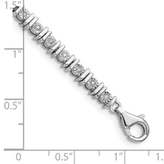 Sterling Silver Rhodium-plated Diam. Tennis Bracelet QDX111