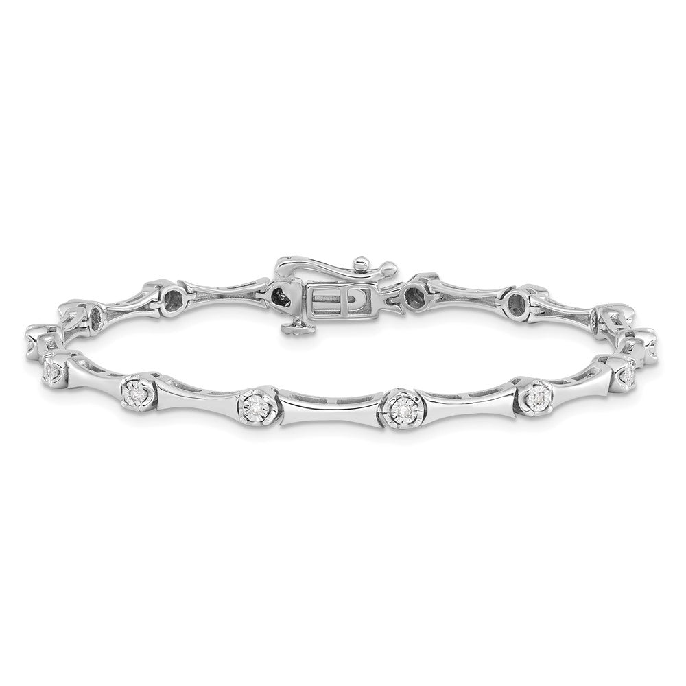 Sterling Silver Rhodium Plated Diamond Bracelet QDX1117
