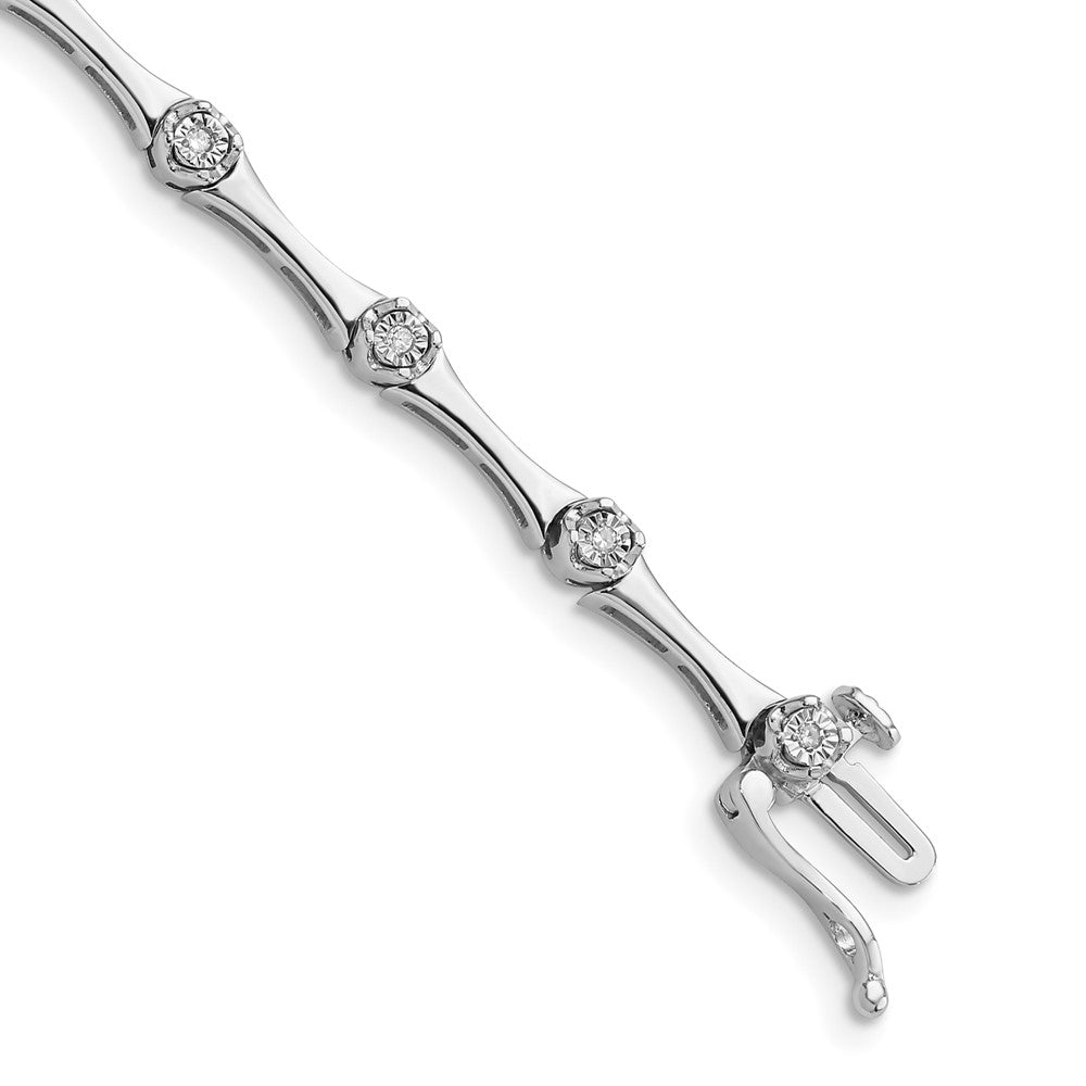 Sterling Silver Rhodium Plated Diamond Bracelet QDX1117