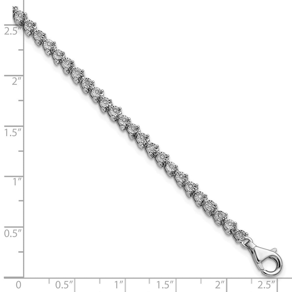 Sterling Silver Rhodium-plated Diam. Tennis Bracelet QDX1119
