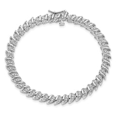 Sterling Silver Rhodium Plated Diamond Bracelet QDX1130